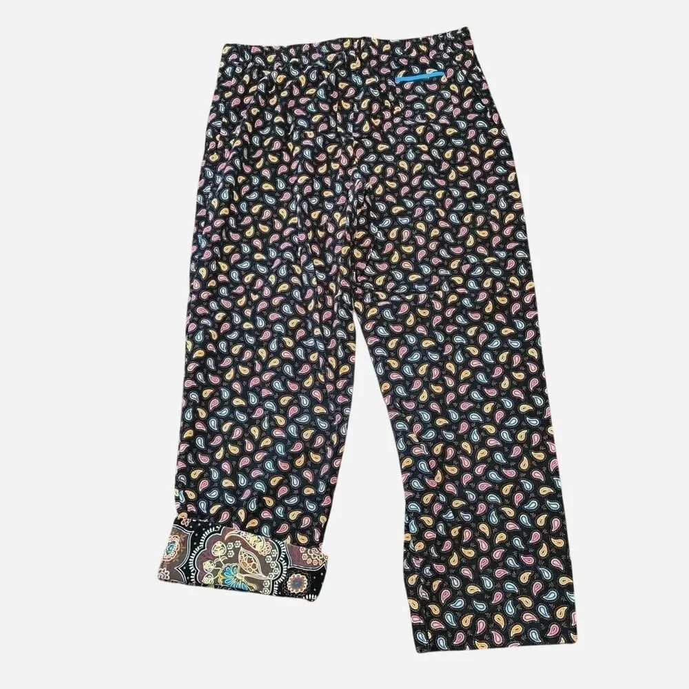 Vera Bradley Paisley Roll Up Cuff Corduroy Lounge Pajama Pants